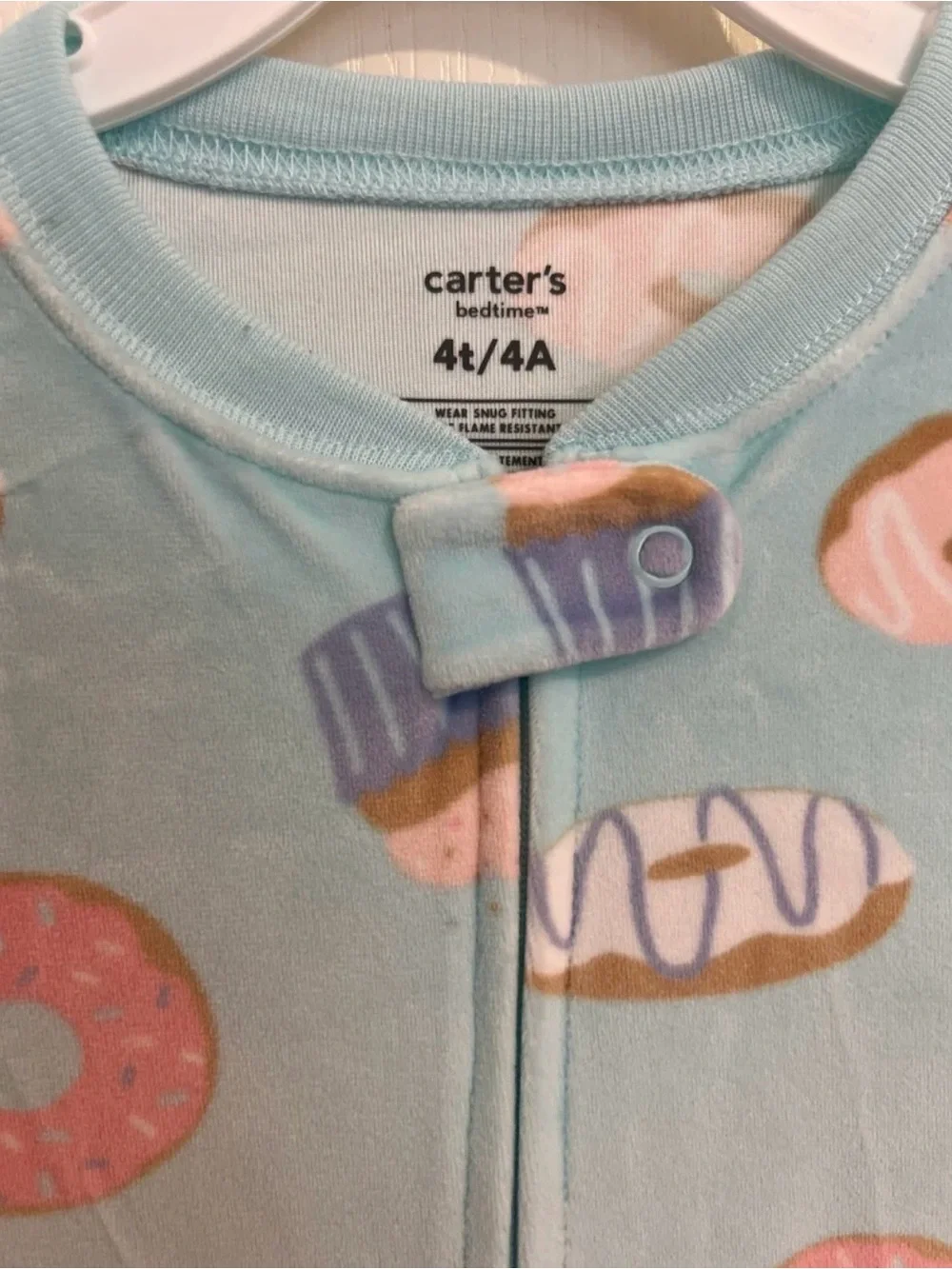 Carter's Mint Blue Donut & Cupcake Footed One-Piece